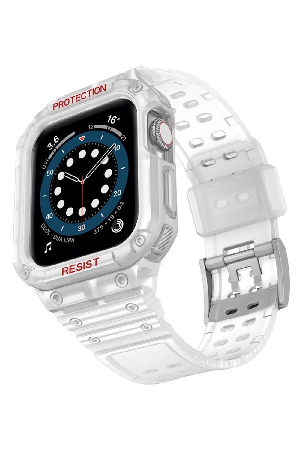 Mey İthalat®   Watch 42mm KR401 Silikon Kordon - Şeffaf