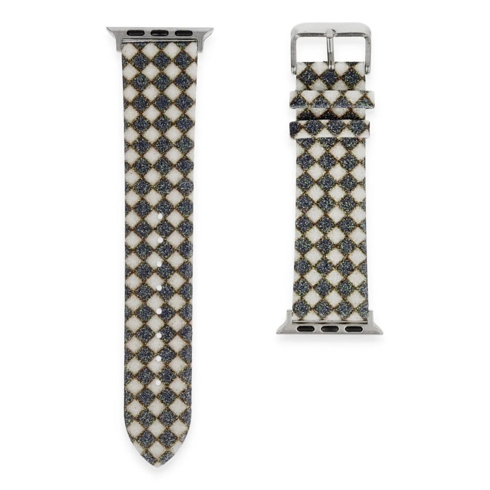 Mey İthalat®   Watch 42mm Karo Motif Kordon - Siyah
