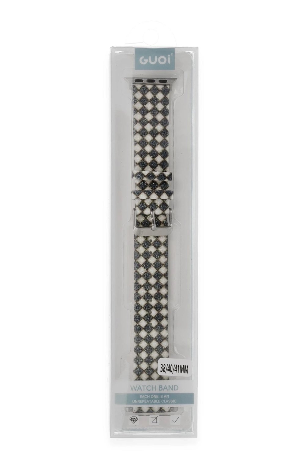 Mey İthalat®   Watch 42mm Karo Motif Kordon - Siyah