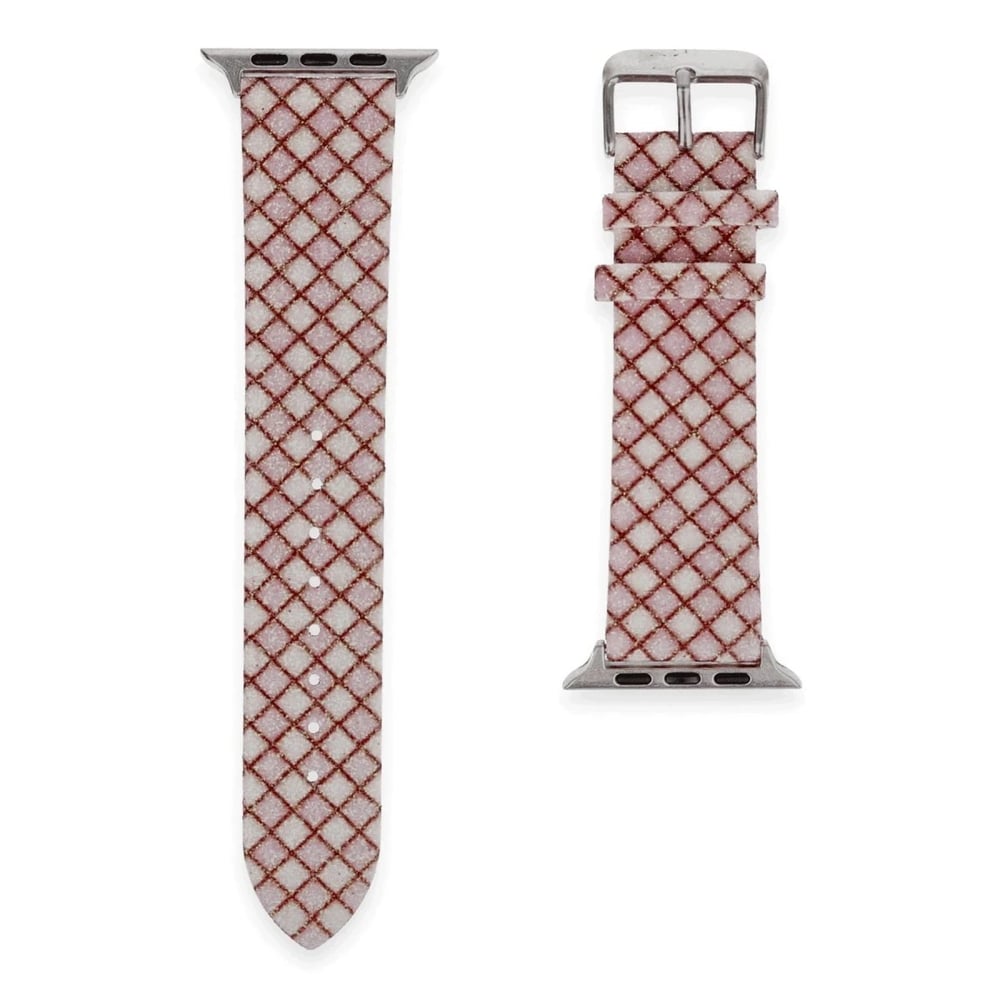 Mey İthalat®   Watch 42mm Karo Motif Kordon - Pembe