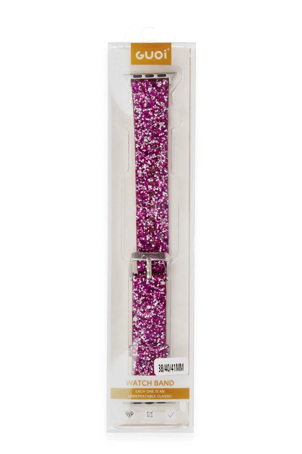 Mey İthalat®   Watch 42mm Starry Taşlı Kordon - Derin Mor