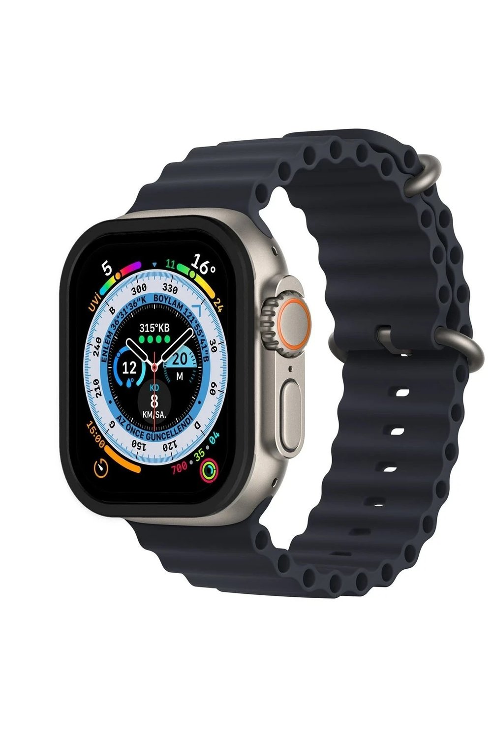 Mey İthalat®   Watch Ultra 49mm Alüminyum Kasa Cam Ekran Koruyucu - Siyah