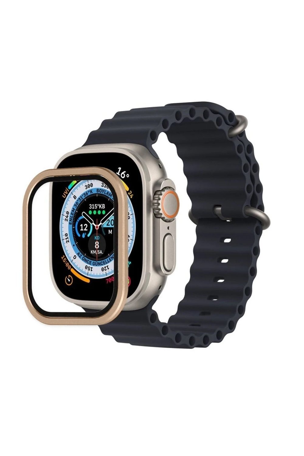 Mey İthalat®   Watch Ultra 49mm Alüminyum Kasa Cam Ekran Koruyucu - Yıldız Işığı