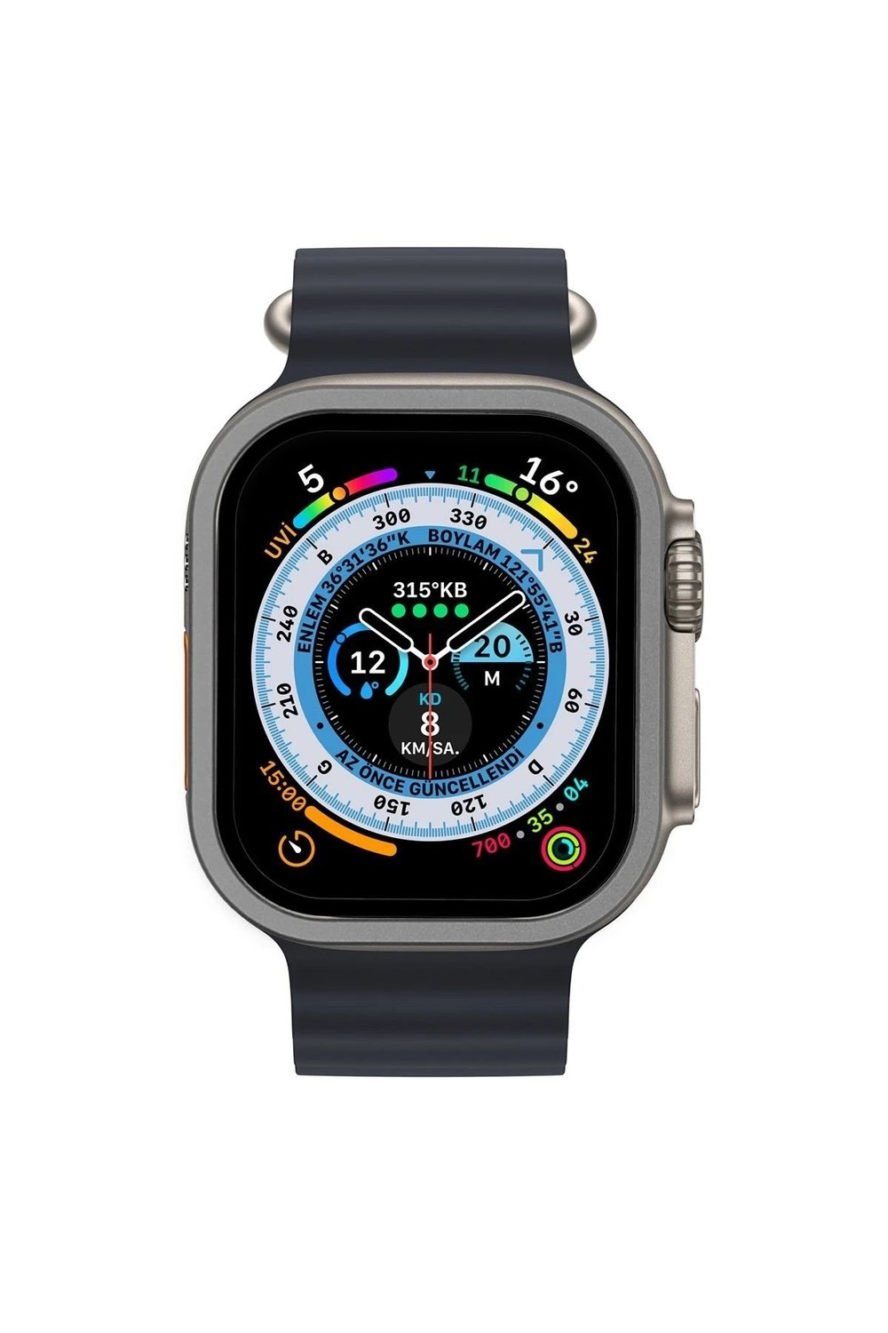 Mey İthalat®   Watch Ultra 49mm Alüminyum Kasa Cam Ekran Koruyucu - Gri