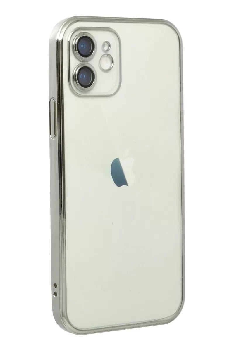 Mey İthalat®   iPhone 11 Kılıf  Lensli Silikon - Gümüş