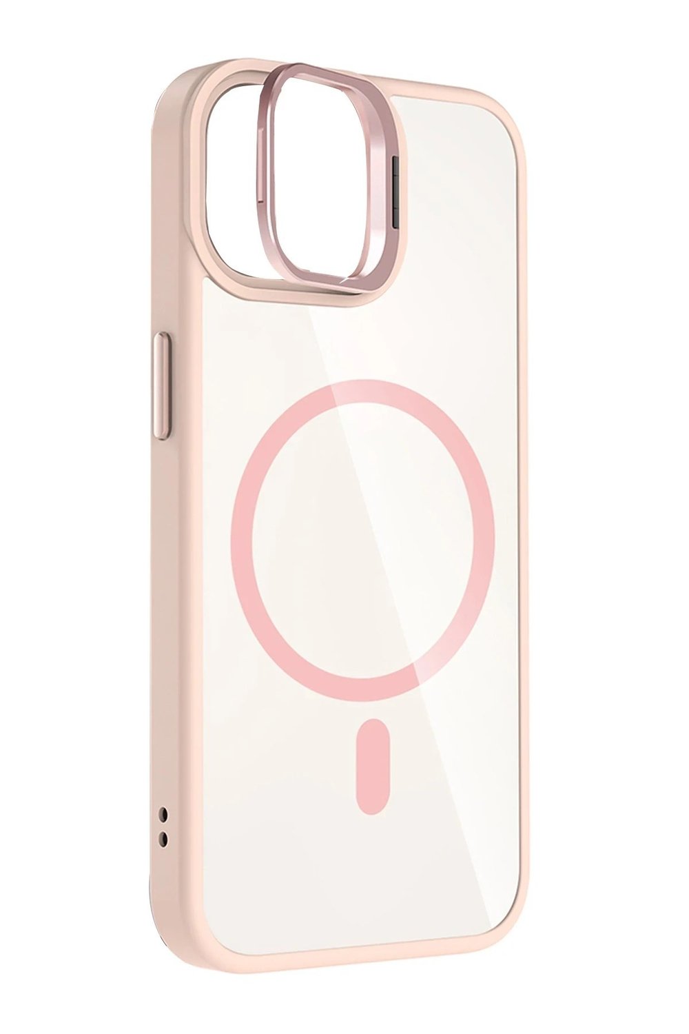 Mey İthalat®   iPhone 11 Remim Lensli Magsafe Standlı Kapak - Pembe