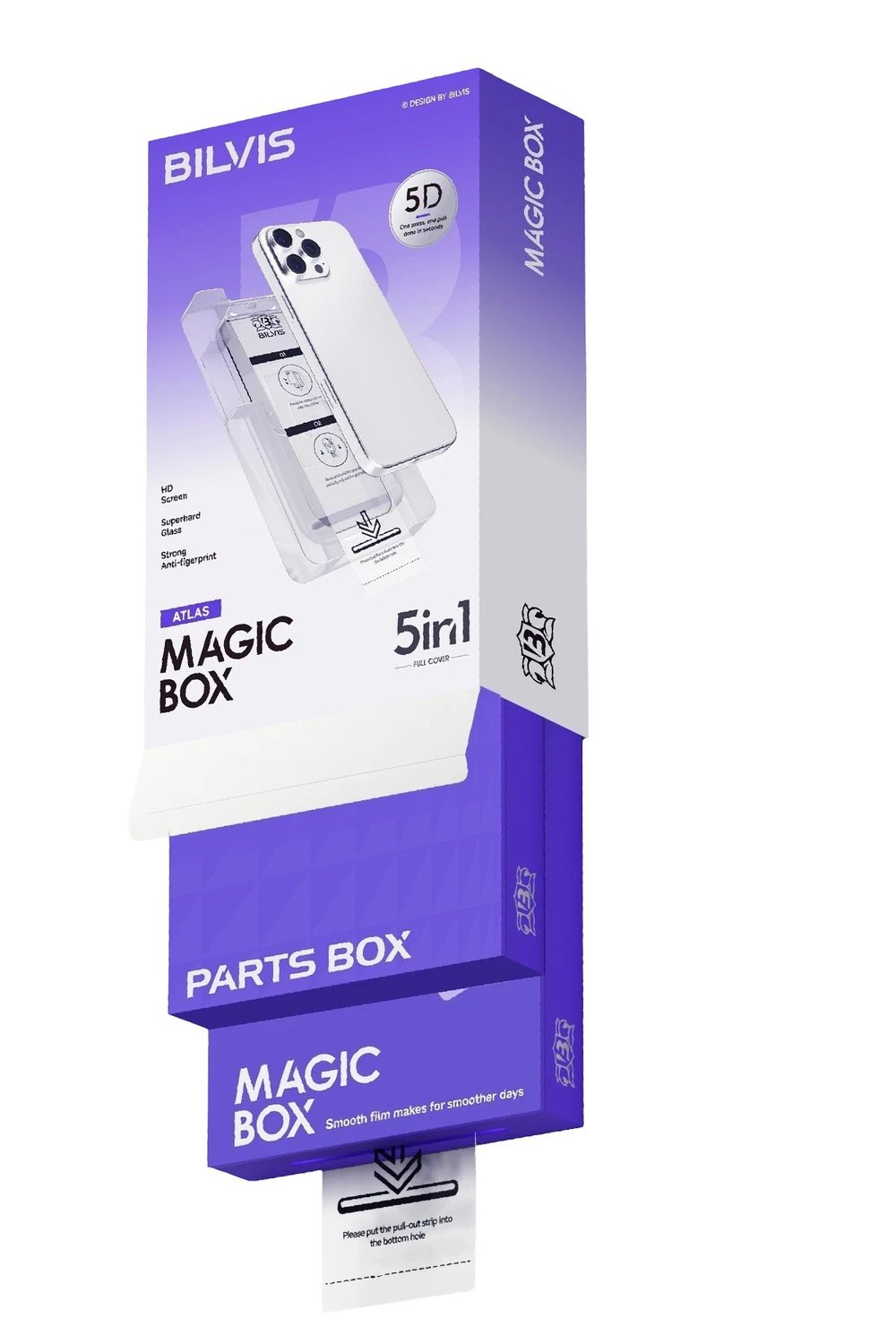 Mey İthalat®   iPhone 12 Bilvis 5in1 3D Magic Cam Ekran Koruyucu - Siyah