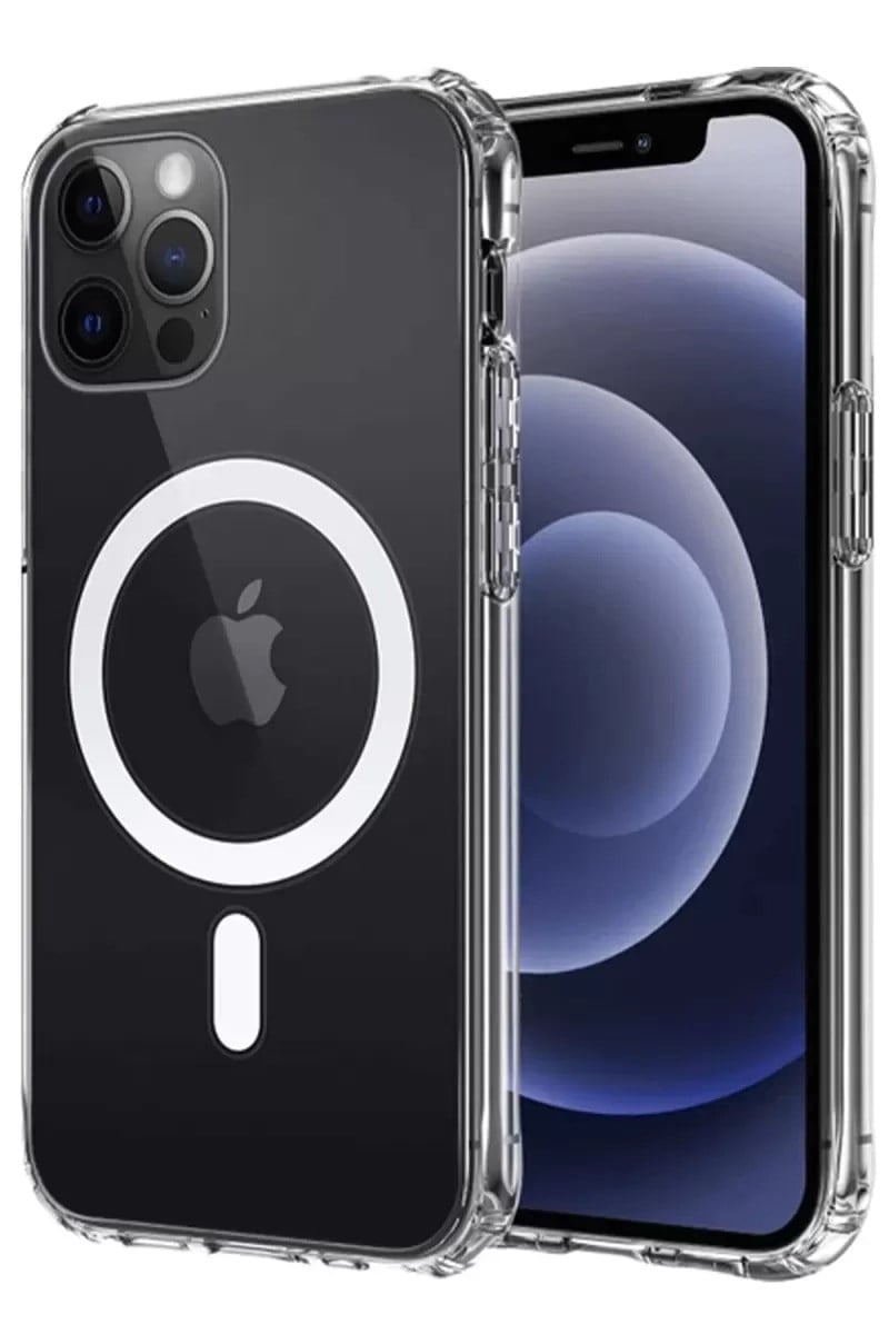 Mey İthalat®   iPhone 12 Kılıf Magneticsafe Şeffaf Silikon - Şeffaf