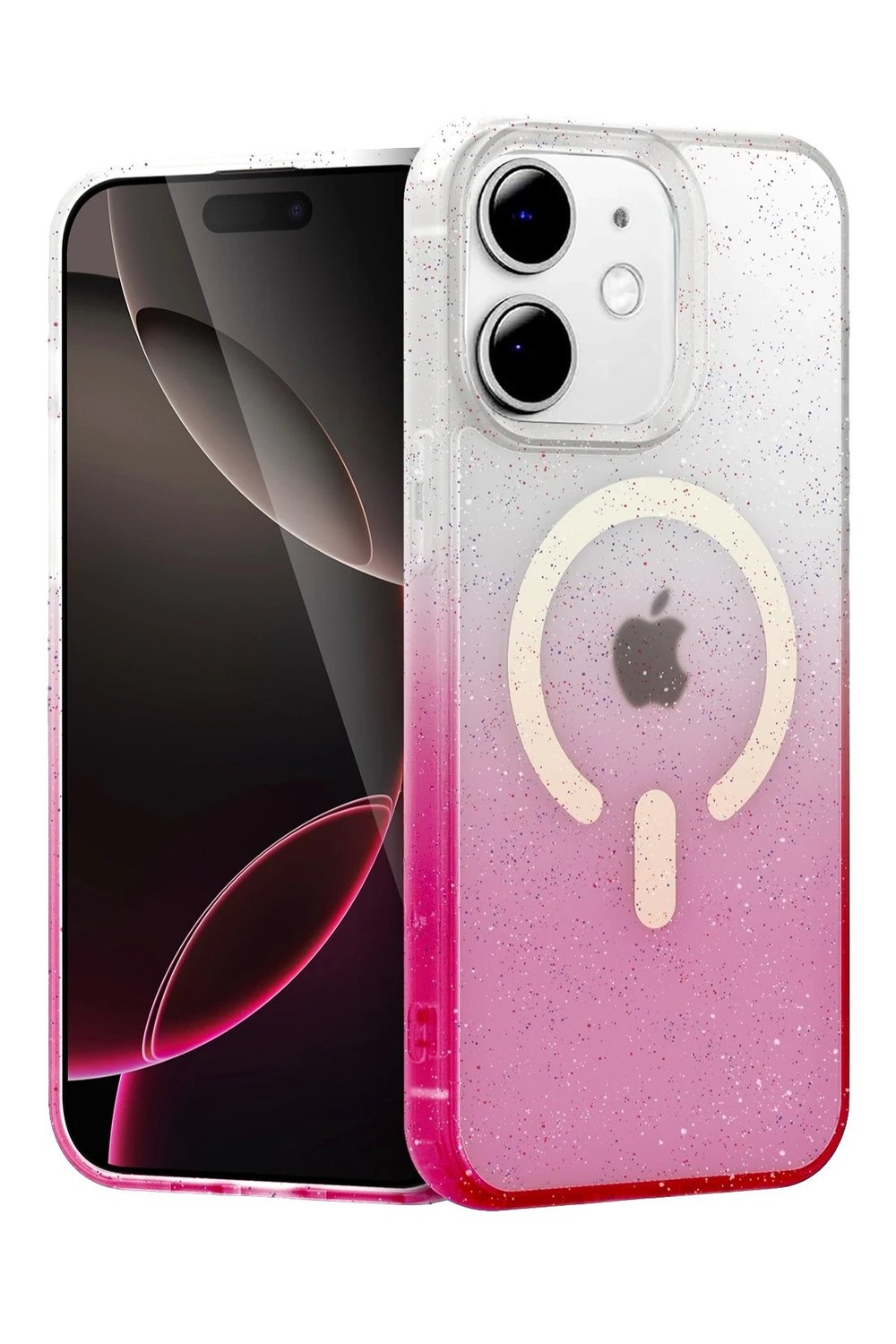 Mey İthalat®   iPhone 12 Pummel Shiny Magsafe Kapak - Pembe