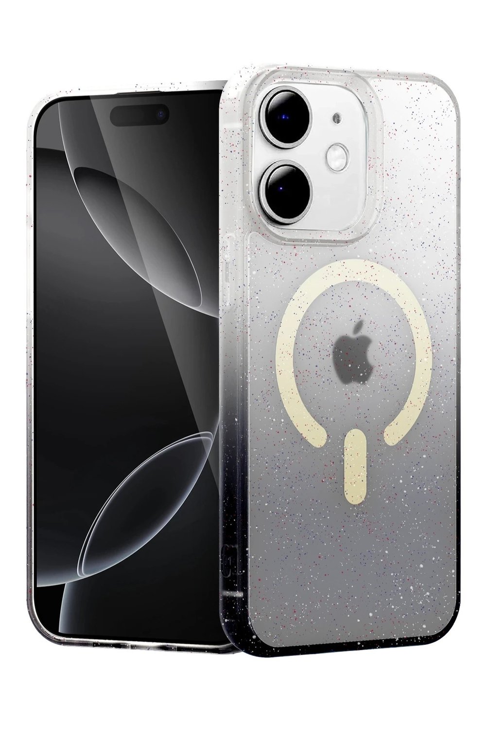 Mey İthalat®   iPhone 12 Pummel Shiny Magsafe Kapak - Siyah