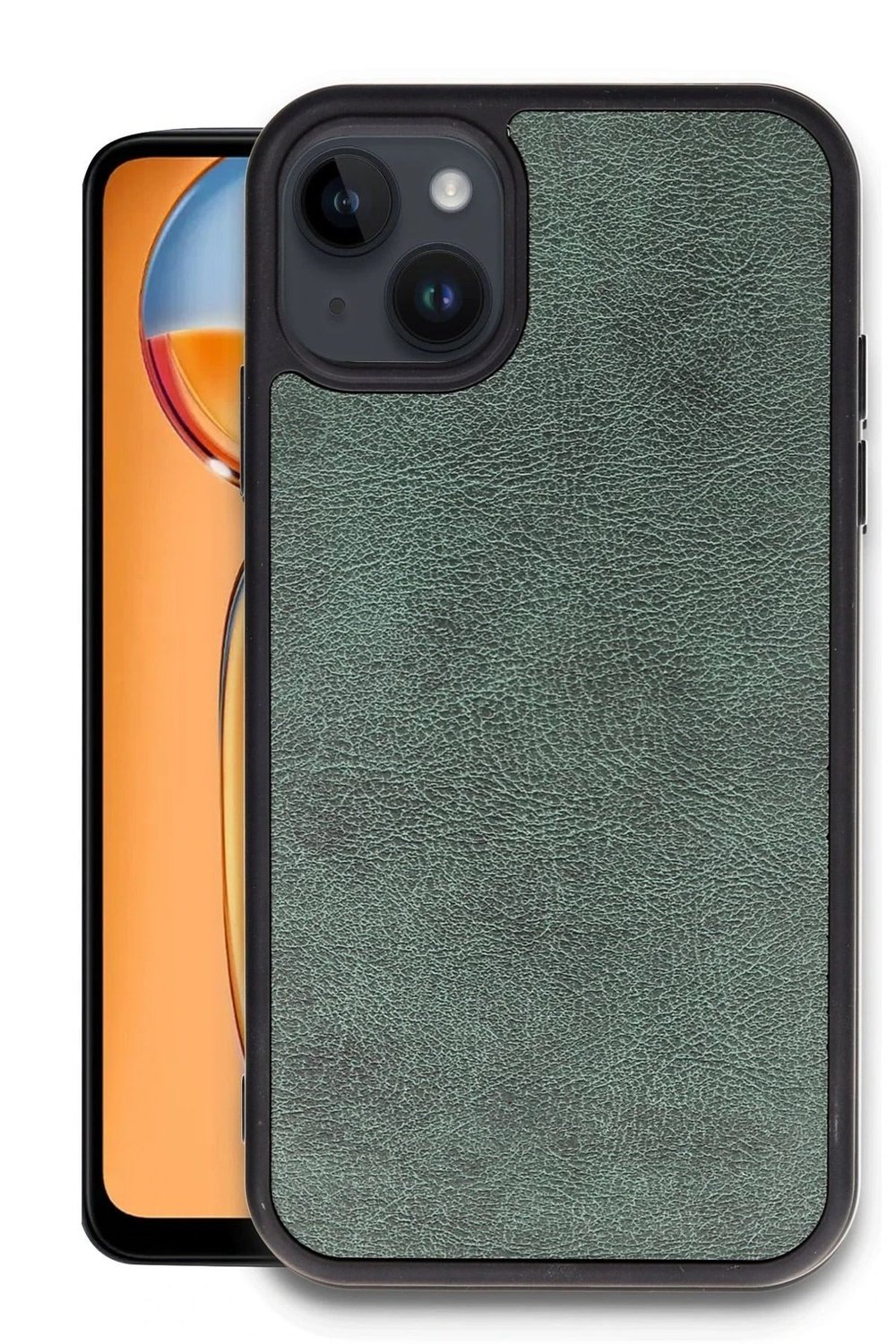 Mey İthalat®   iPhone 14 Kılıf Aras Deri Kapak - Koyu Yeşil