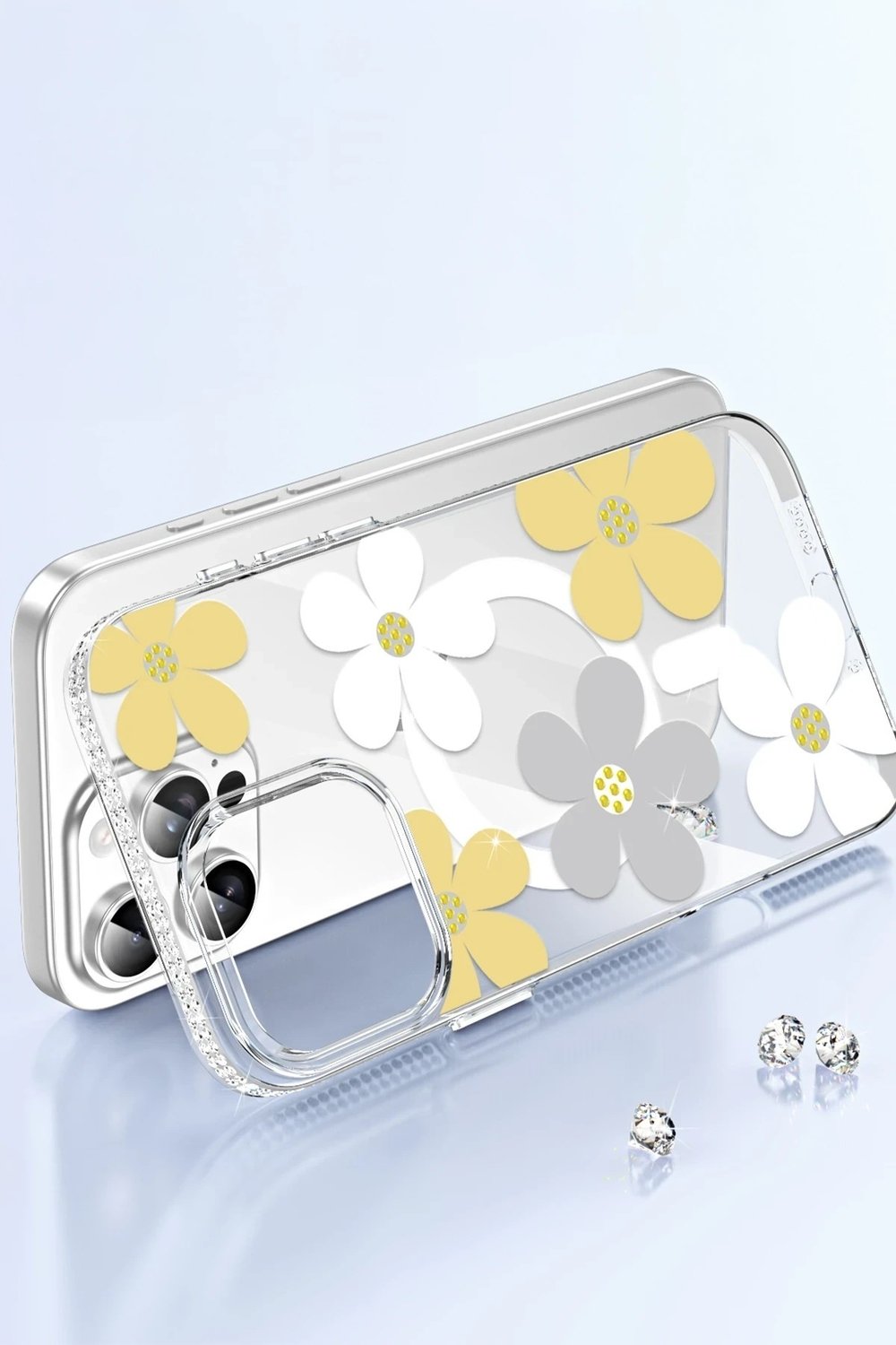 Mey İthalat®   iPhone 14 Pro Max Floral Magsafe Kapak - Turuncu