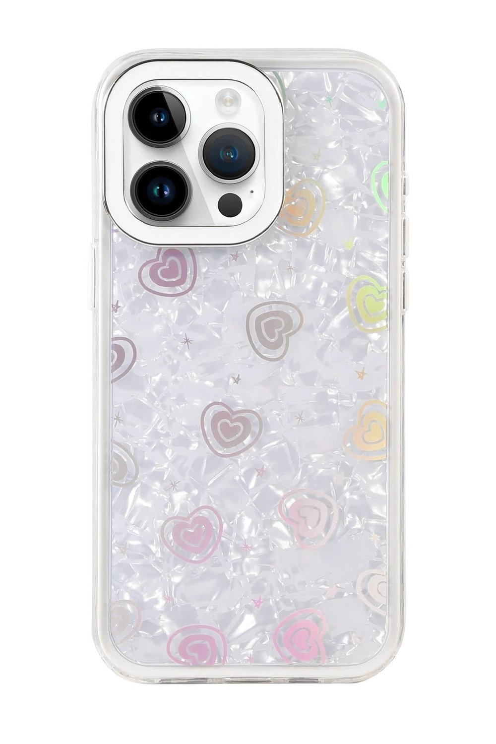 Mey İthalat®   iPhone 14 Pro Max Lumi Desenli Kapak - Beyaz