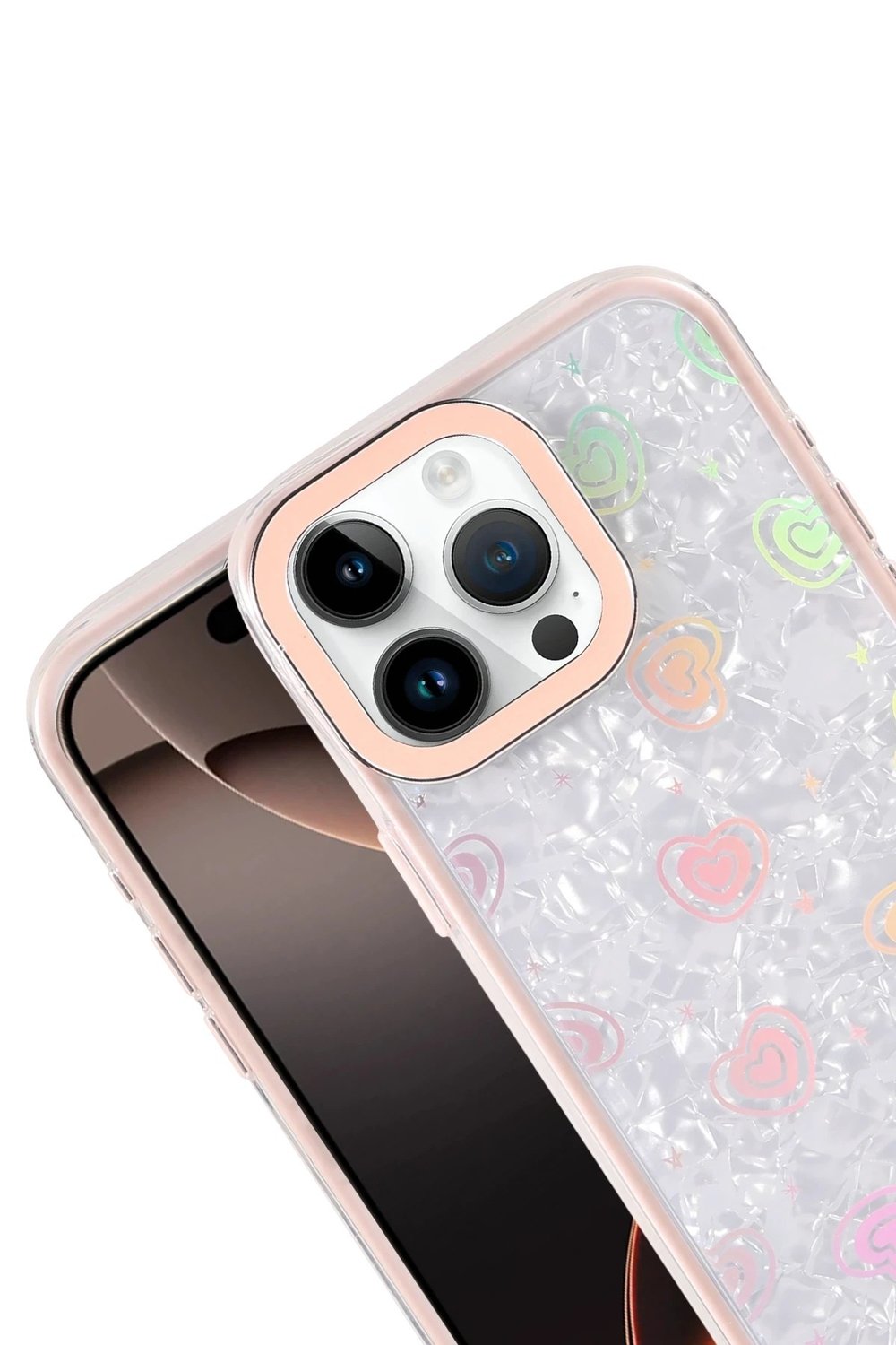 Mey İthalat®   iPhone 14 Pro Max Lumi Desenli Kapak - Pembe