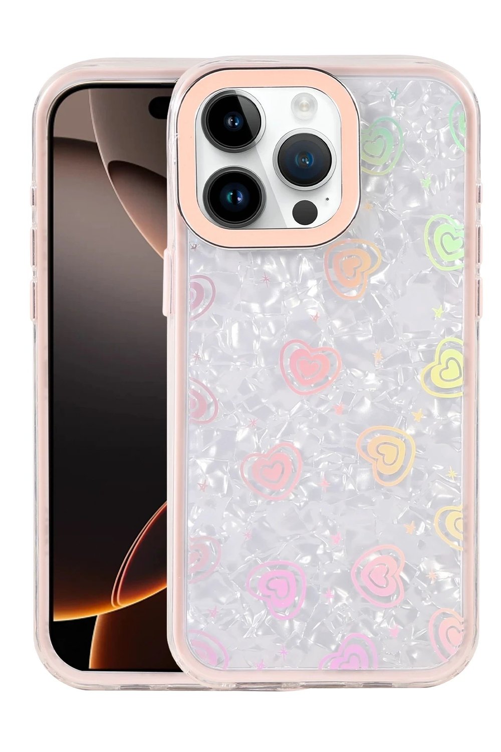 Mey İthalat®   iPhone 14 Pro Max Lumi Desenli Kapak - Pembe