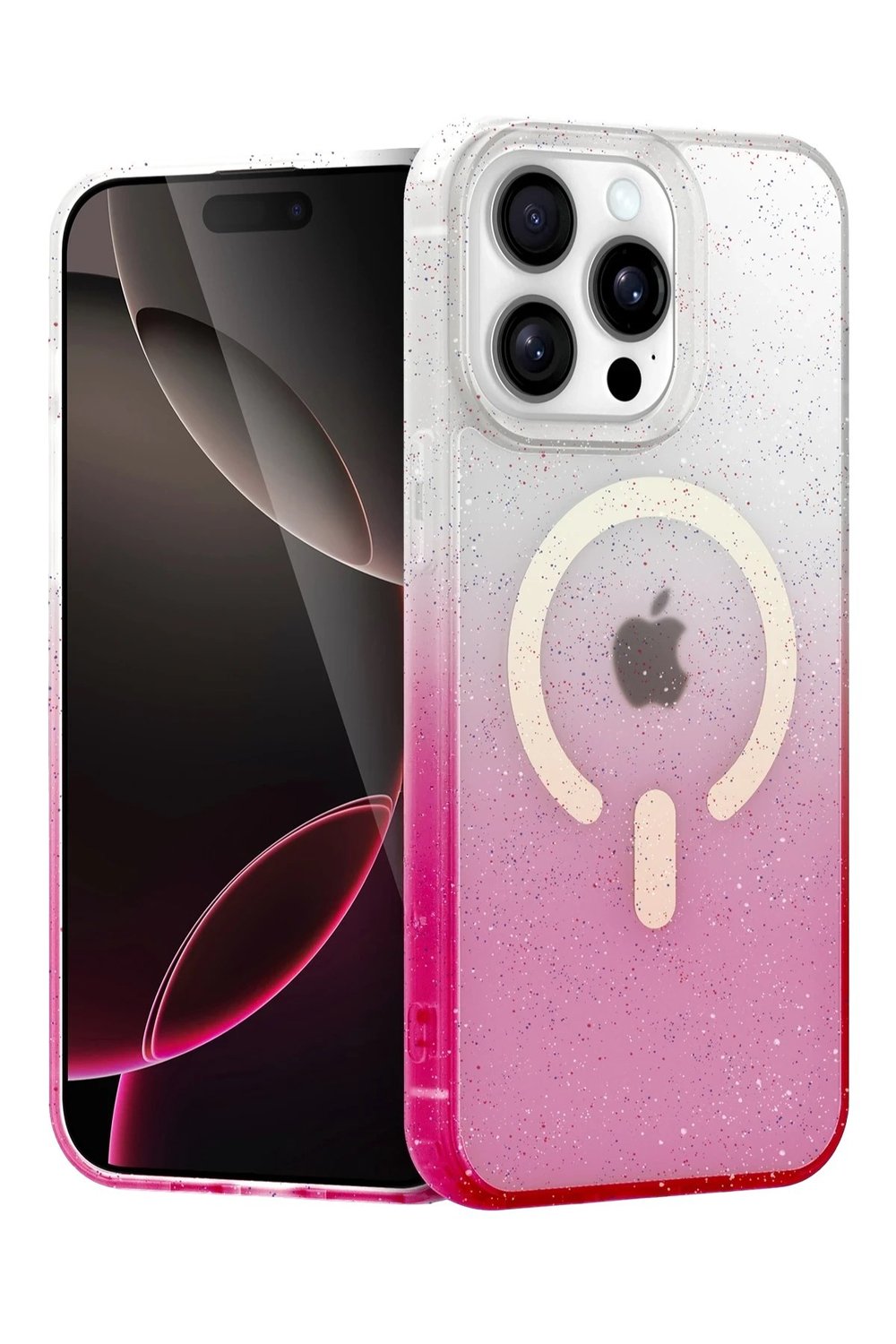 Mey İthalat®   iPhone 14 Pro Pummel Shiny Magsafe Kapak - Pembe