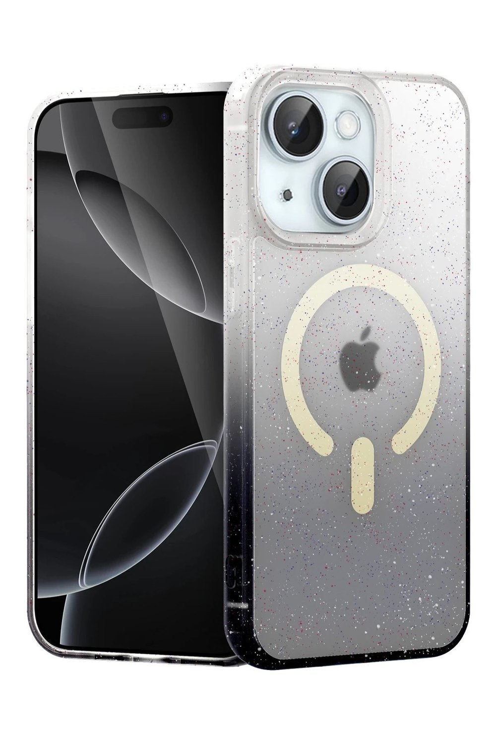 Mey İthalat®   iPhone 14 Pummel Shiny Magsafe Kapak - Siyah