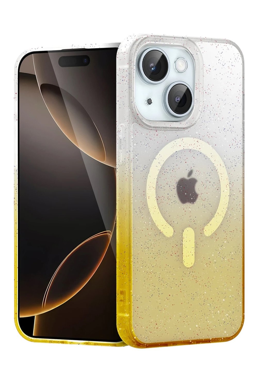 Mey İthalat®   iPhone 14 Pummel Shiny Magsafe Kapak - Gold