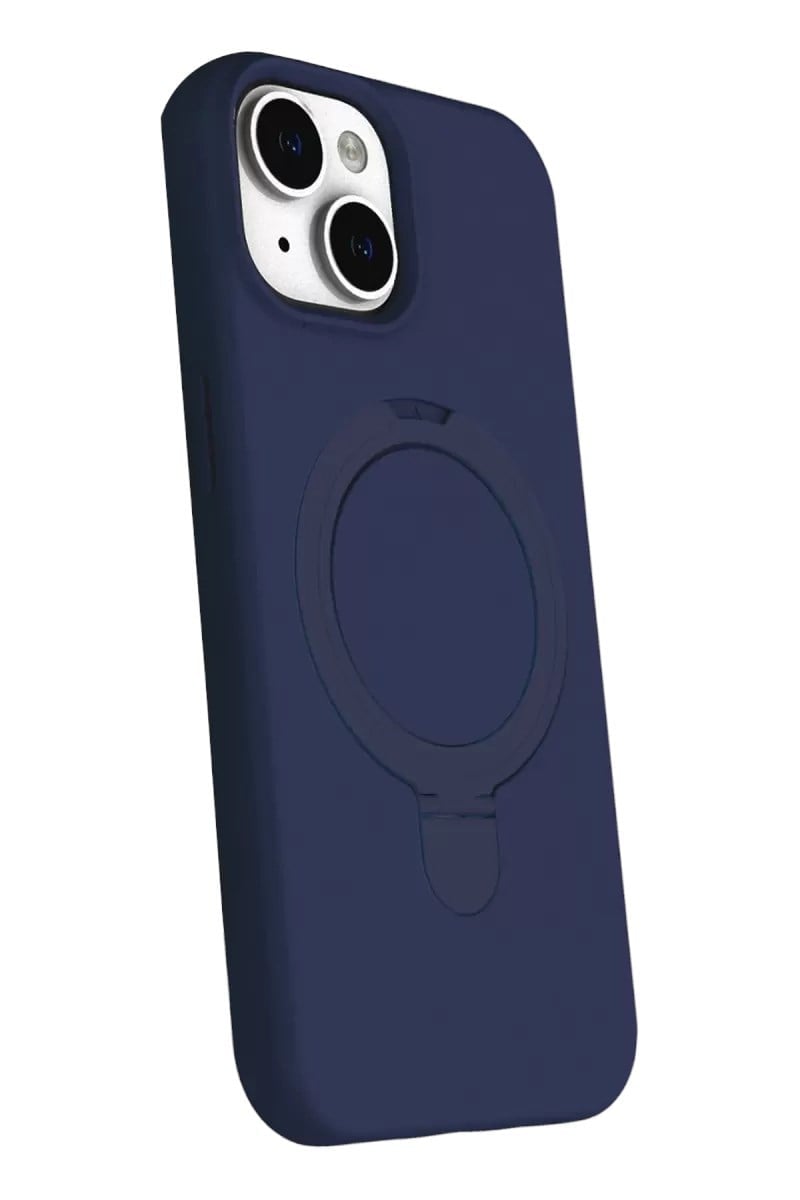 Mey İthalat®   iPhone 14 Regal Magsafe Standlı Kapak - Lacivert