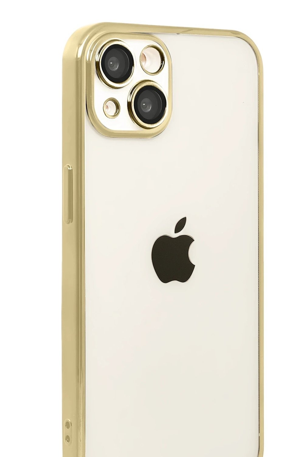 Mey İthalat®   iPhone 15  Lensli Silikon - Gold