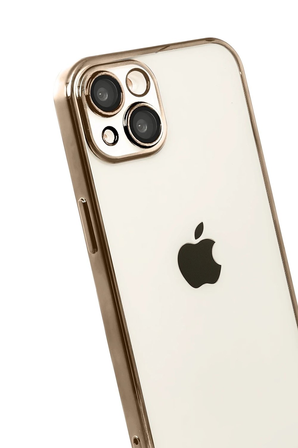 Mey İthalat®   iPhone 15  Lensli Silikon - Çöl Titanyum