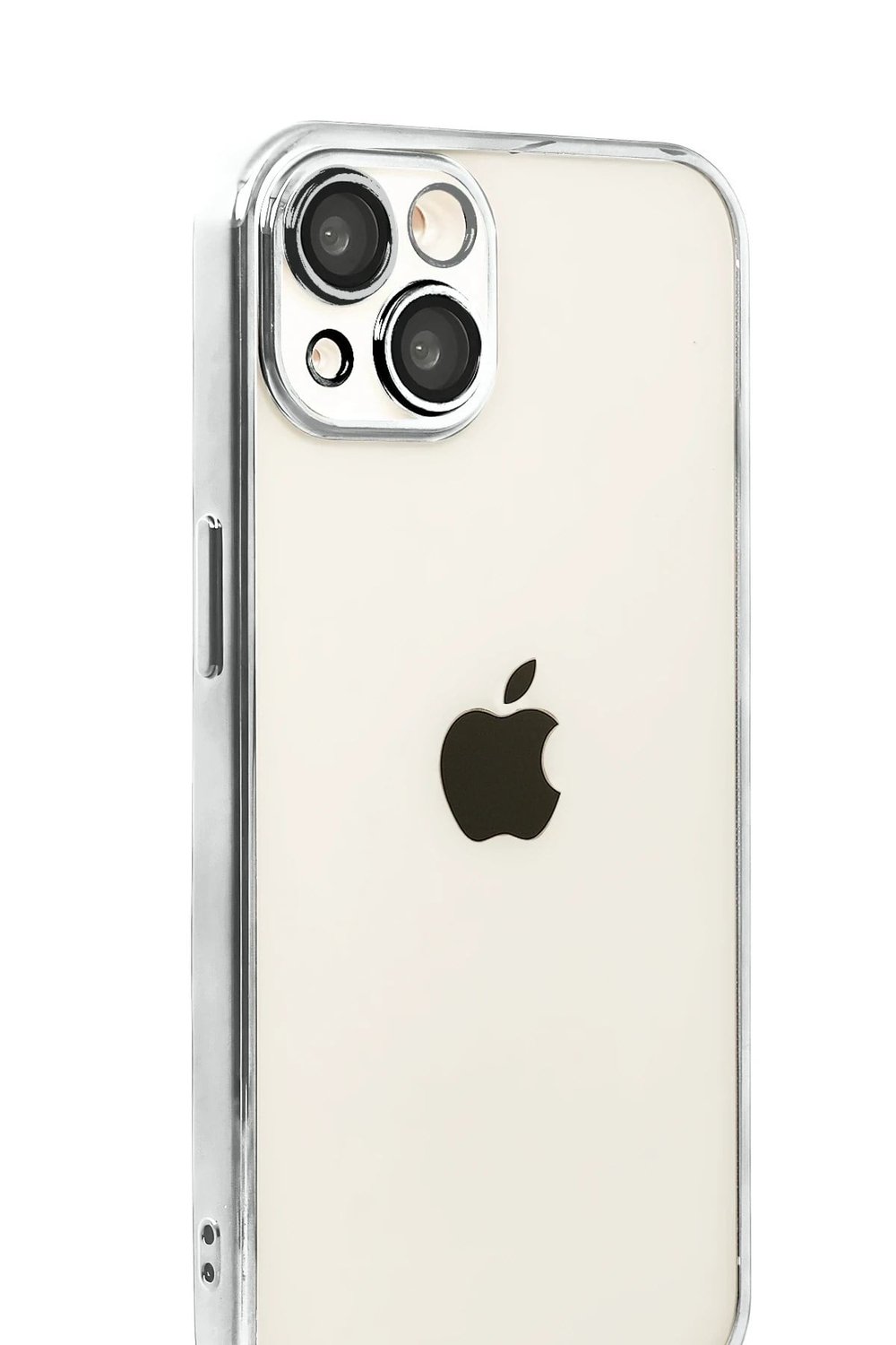 Mey İthalat®   iPhone 15  Lensli Silikon - Gümüş