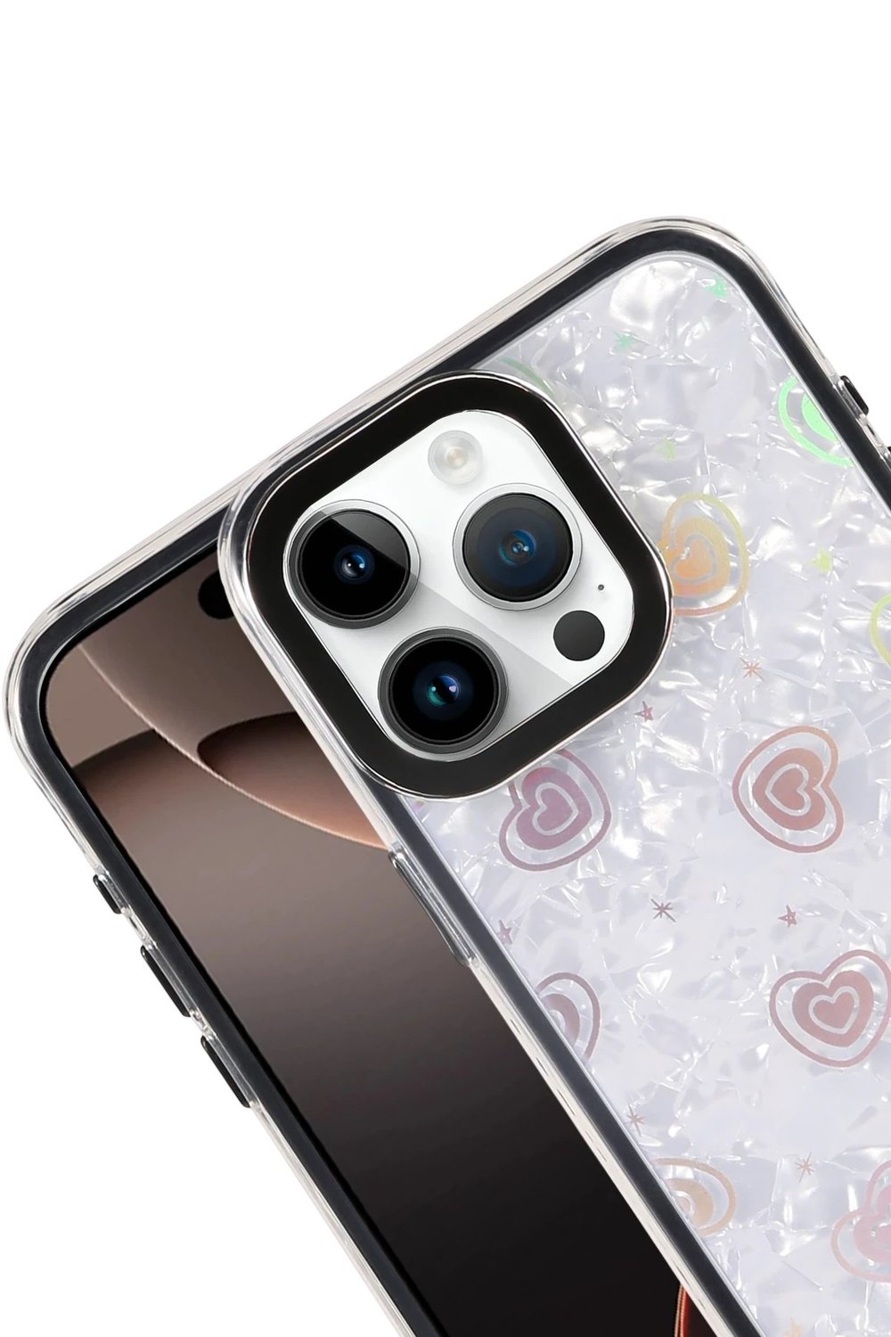 Mey İthalat®   iPhone 15 Pro Lumi Desenli Kapak - Siyah