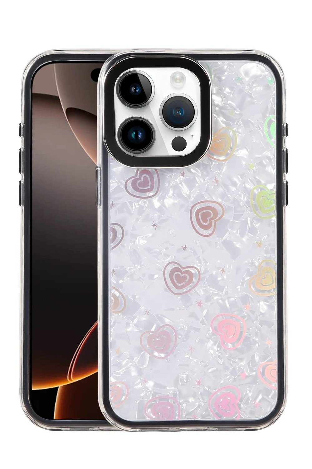 Mey İthalat®   iPhone 15 Pro Lumi Desenli Kapak - Siyah
