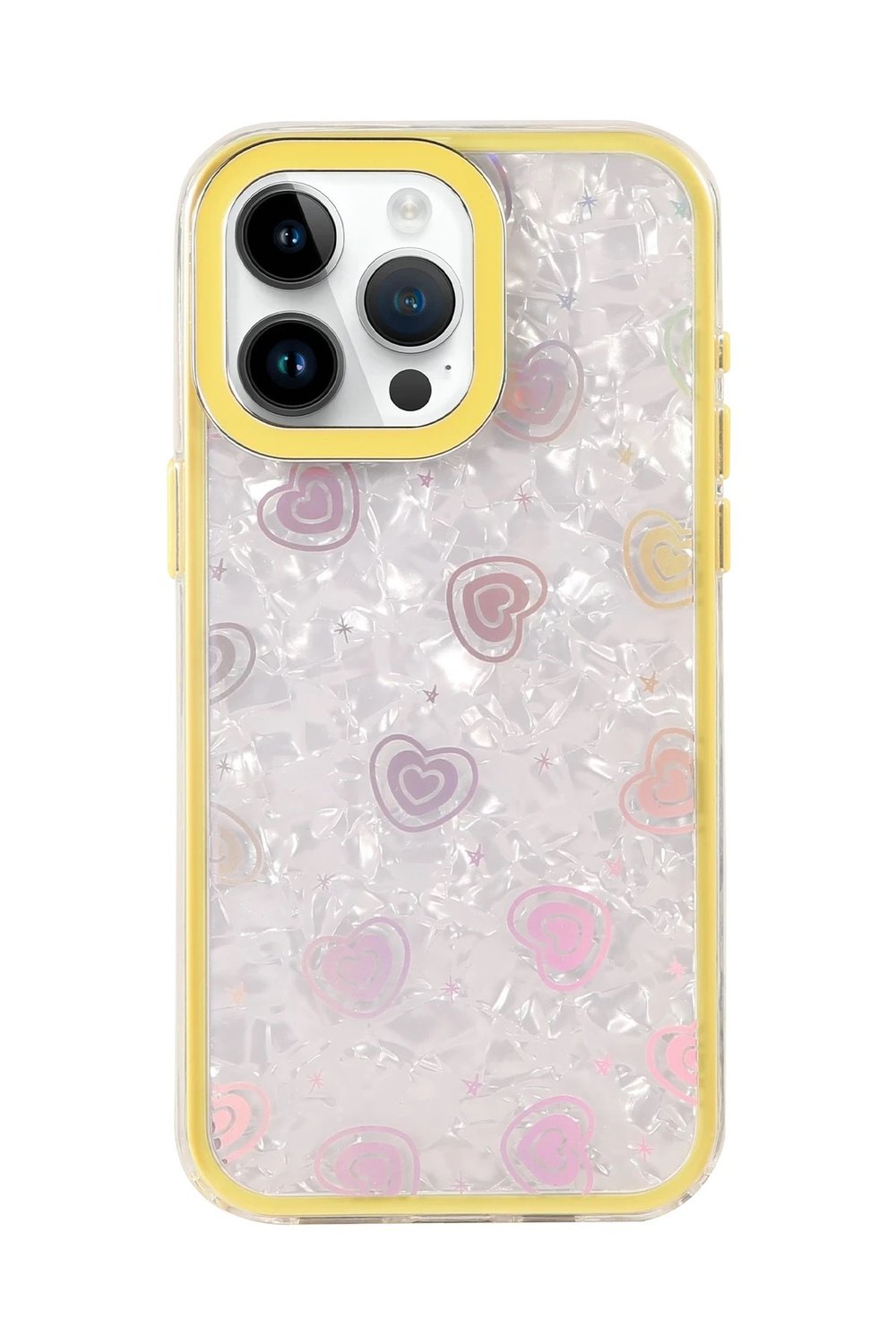 Mey İthalat®   iPhone 15 Pro Lumi Desenli Kapak - Sarı