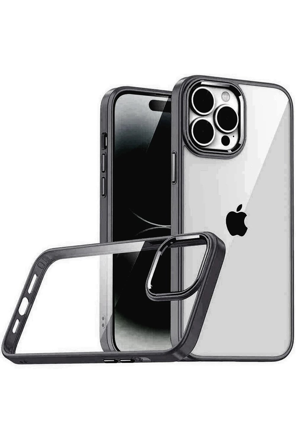 Mey İthalat®   iPhone 15 Pro Max  Lensli Silikon - Siyah