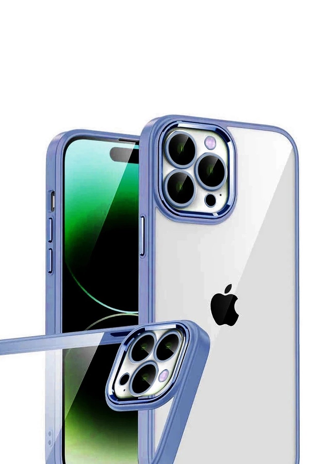 Mey İthalat®   iPhone 15 Pro Max  Lensli Silikon - Açık Mavi