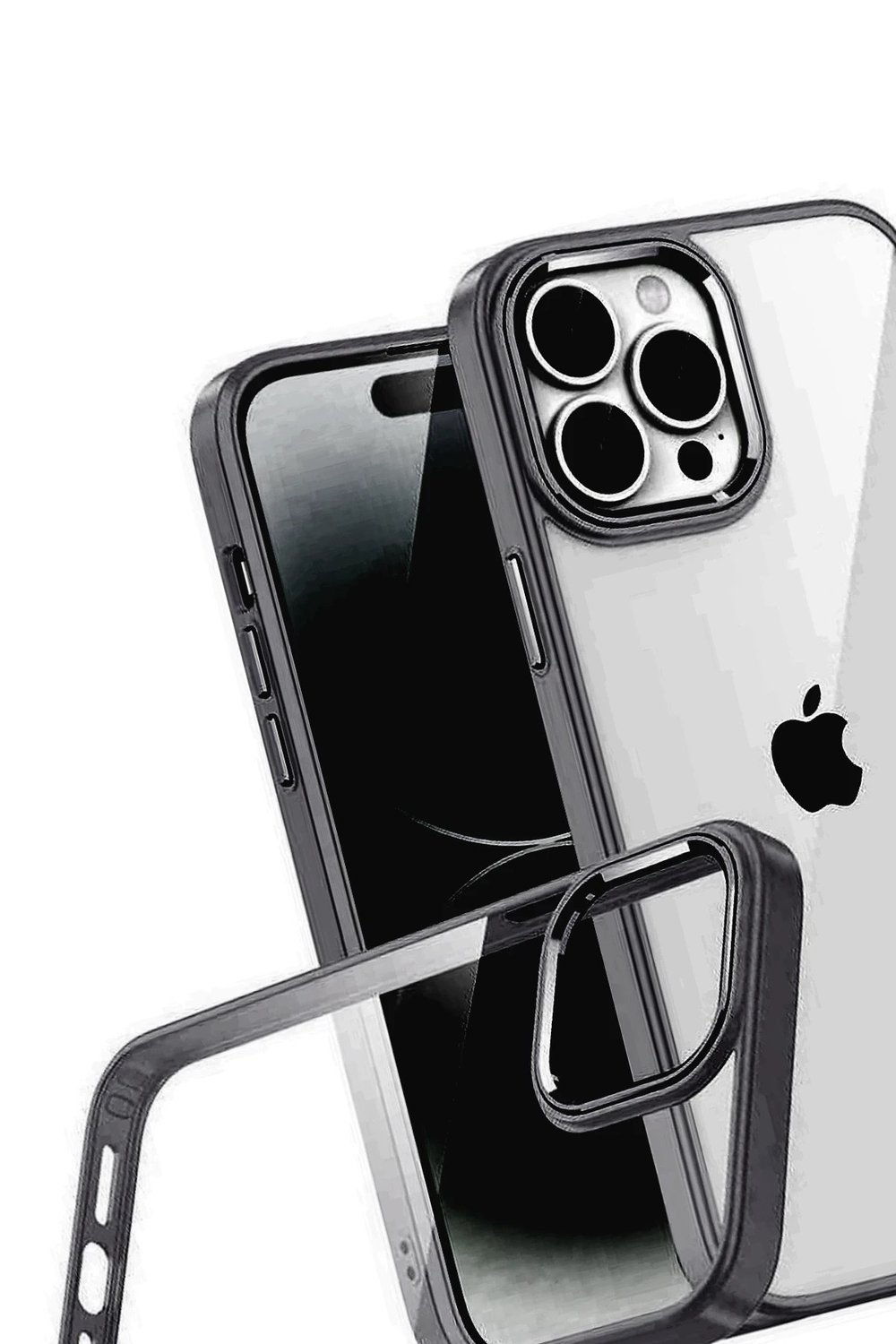 Mey İthalat®   iPhone 15 Pro Max  Lensli Silikon - Siyah