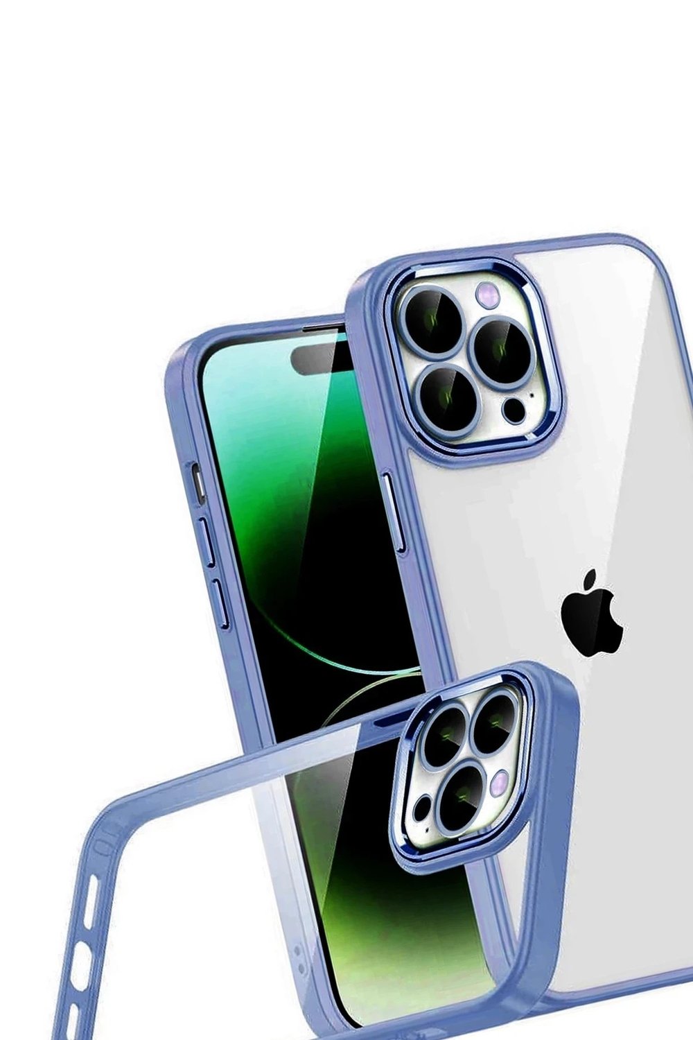 Mey İthalat®   iPhone 15 Pro Max  Lensli Silikon - Açık Mavi