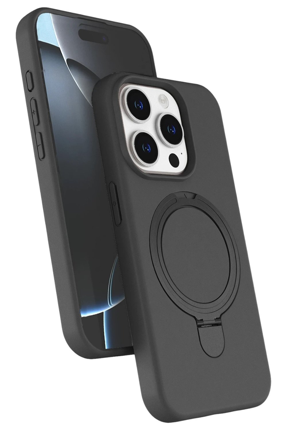 Mey İthalat®   iPhone 15 Pro Max Regal Magsafe Standlı Kapak - Titan Gri