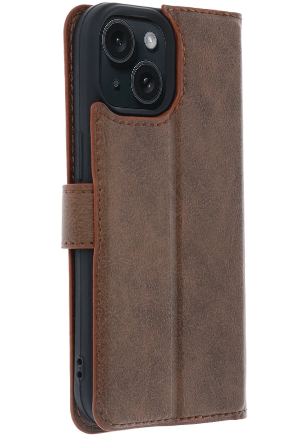 Mey İthalat®   iPhone 15 Trend S Plus Kapaklı Kılıf - Taba