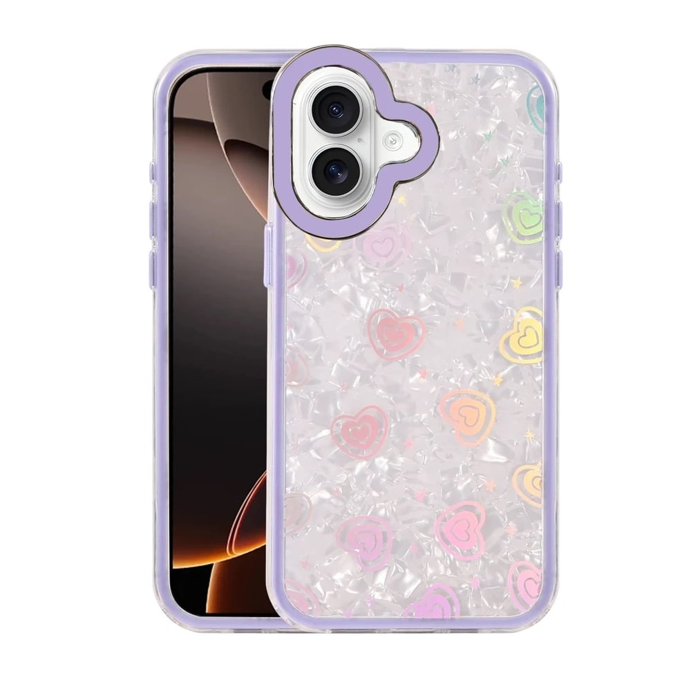 Mey İthalat®   iPhone 16 Lumi Desenli Kapak - Mor
