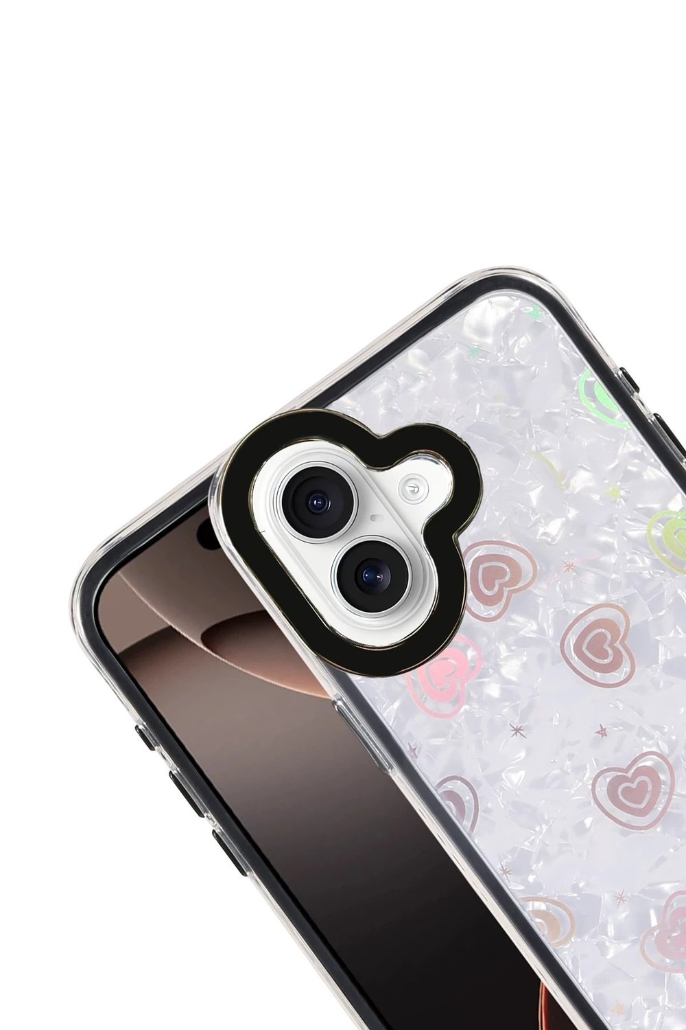 Mey İthalat®   iPhone 16 Lumi Desenli Kapak - Siyah