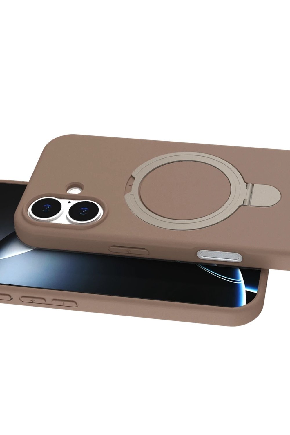 Mey İthalat®   iPhone 16 Plus Regal Magsafe Standlı Kapak - Çöl Titanyum