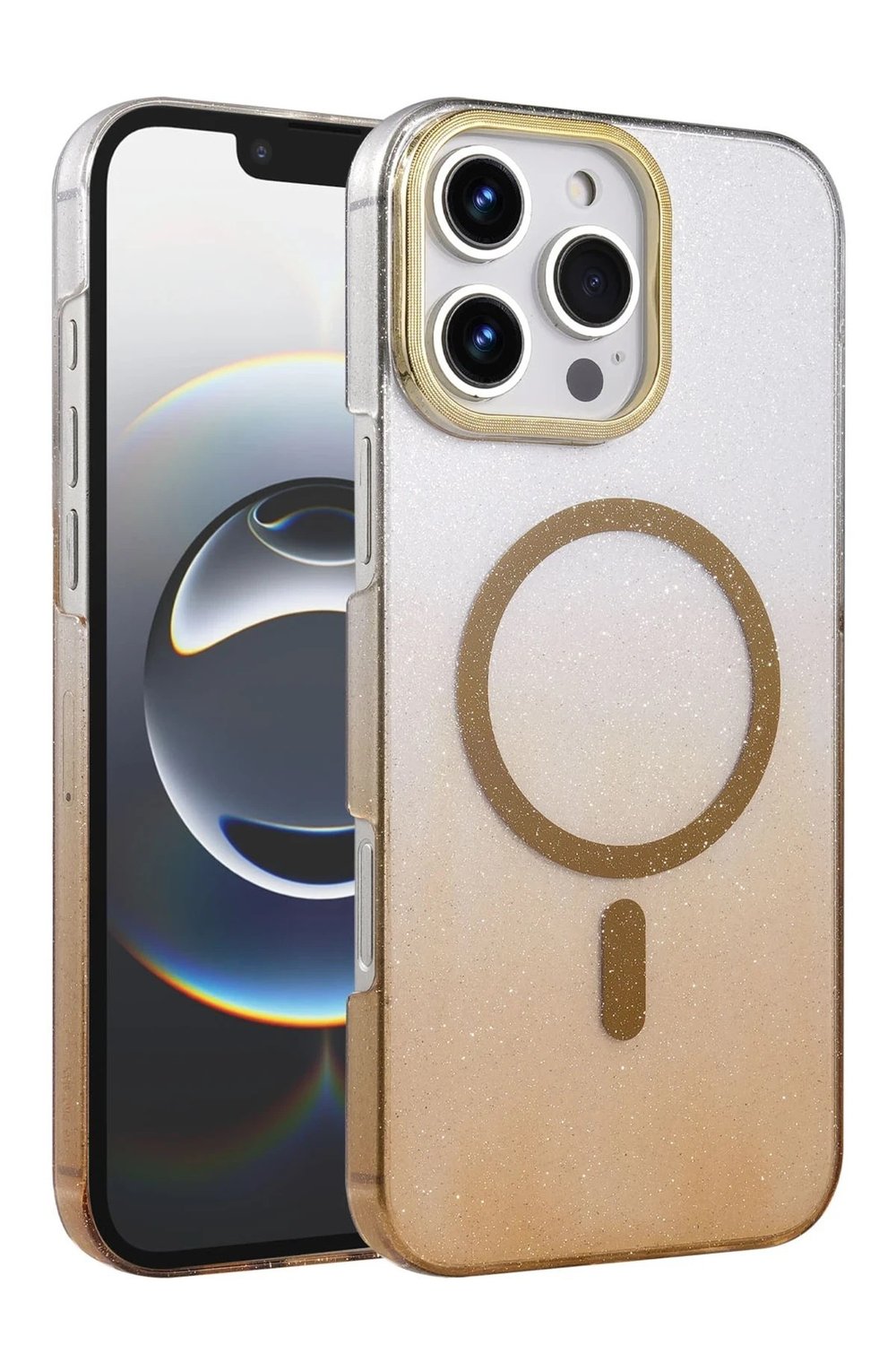 Mey İthalat®   iPhone 16 Pro Glossy Magsafe Kapak - Çöl Titanyum