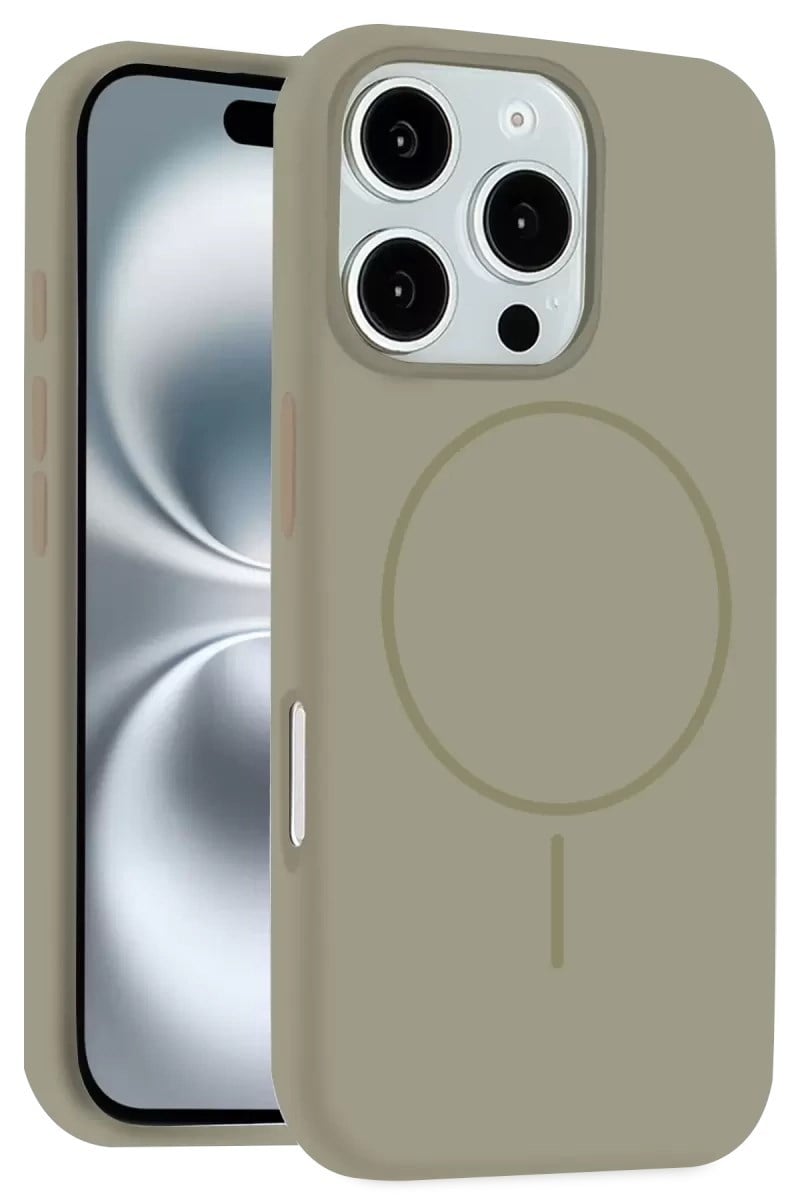 Mey İthalat®   iPhone 16 Pro Kılıf Jully Magsafe Kapak - Çöl Titanyum