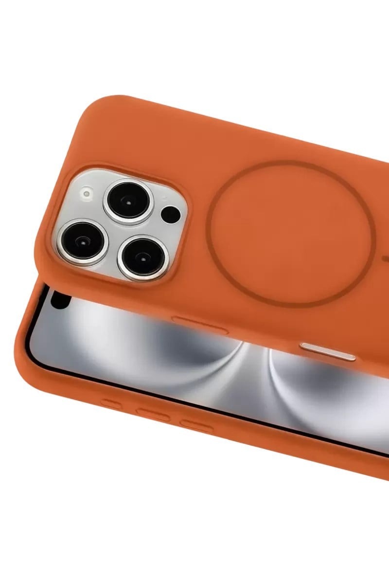 Mey İthalat®   iPhone 16 Pro Max Kılıf Jully Magsafe Kapak - Turuncu