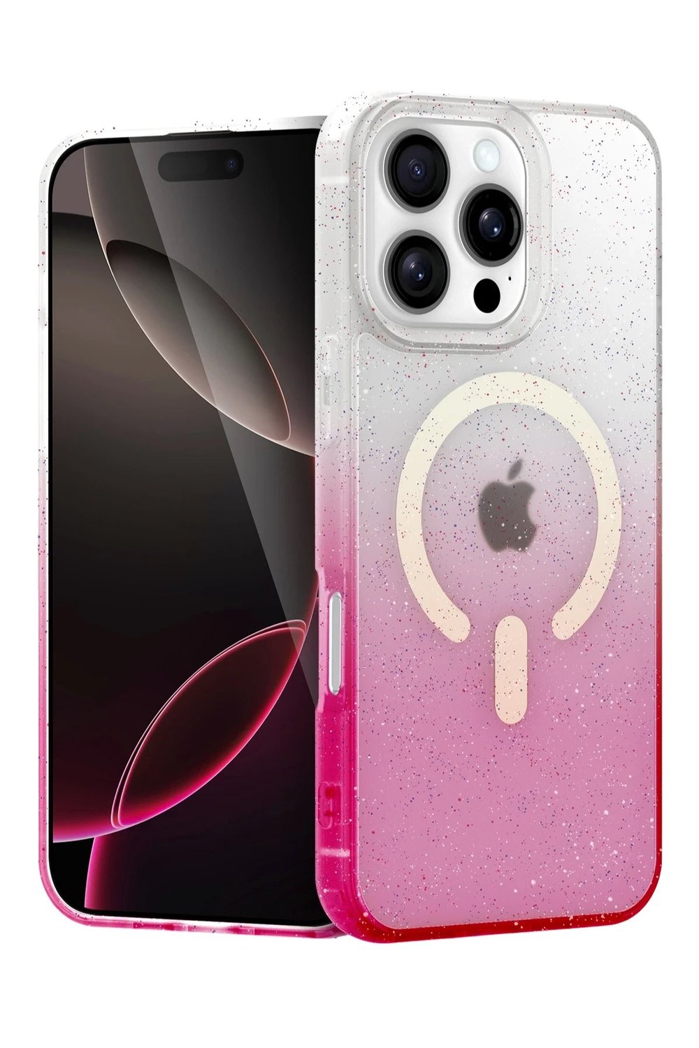 Mey İthalat®   iPhone 16 Pro Max Pummel Shiny Magsafe Kapak - Pembe