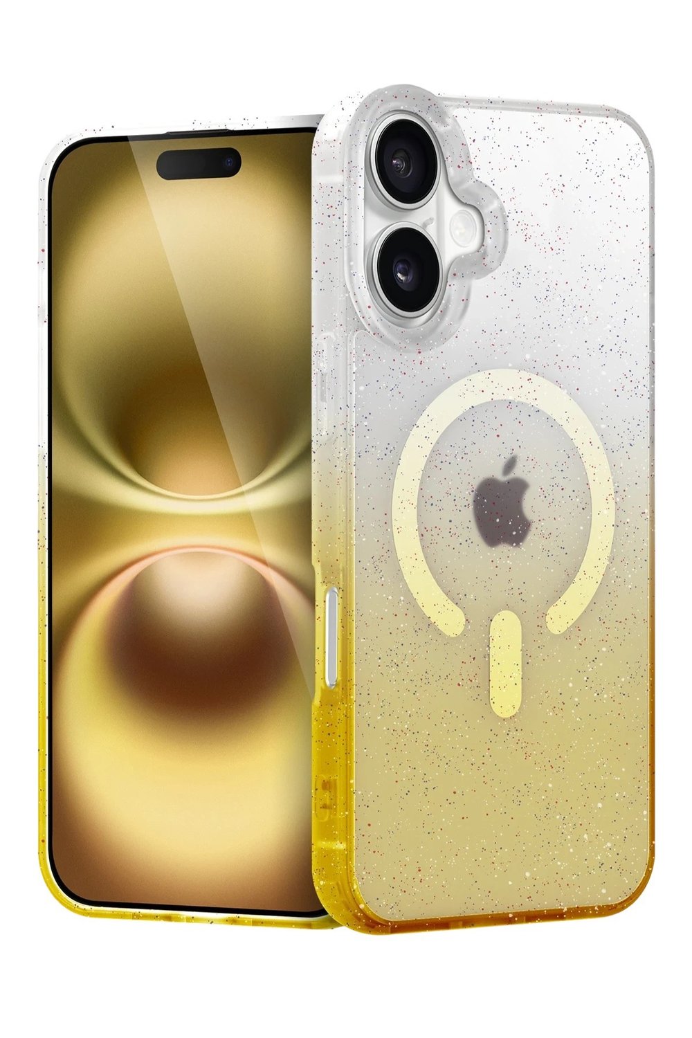 Mey İthalat®   iPhone 16 Pummel Shiny Magsafe Kapak - Gold