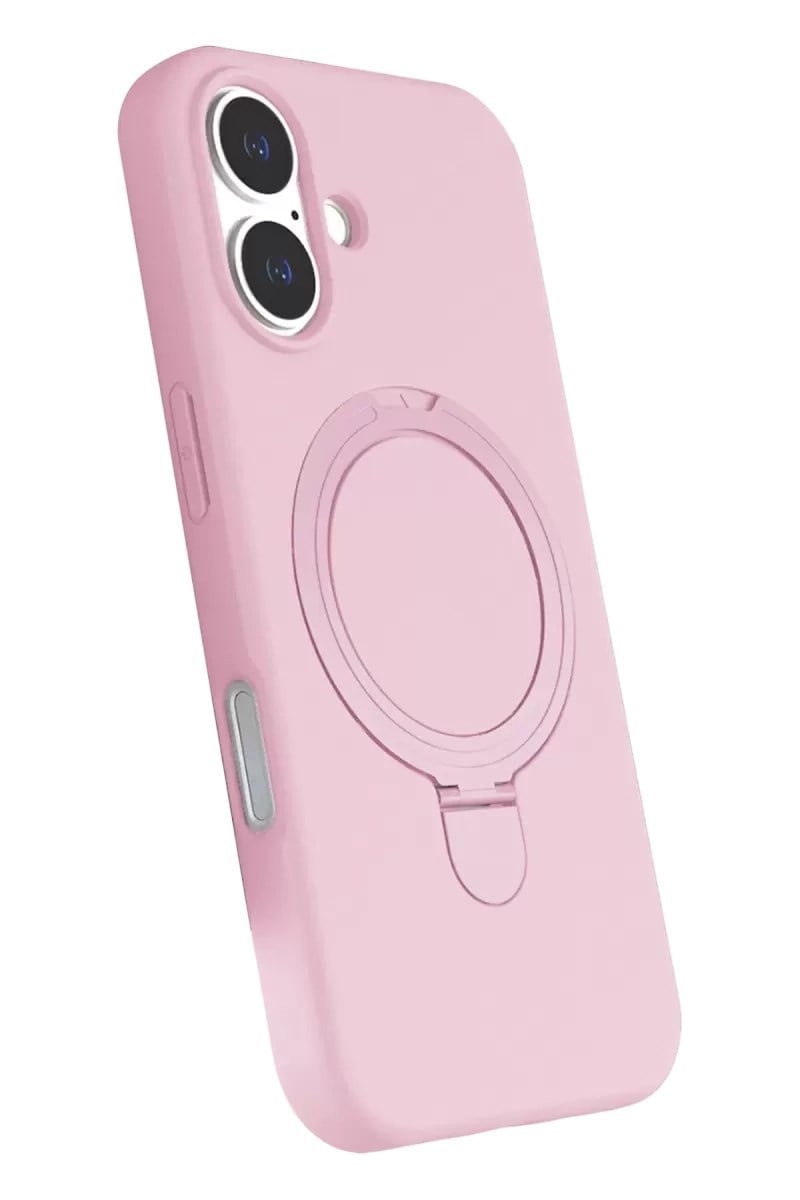 Mey İthalat®   iPhone 16 Regal Magsafe Standlı Kapak - Açık Pembe