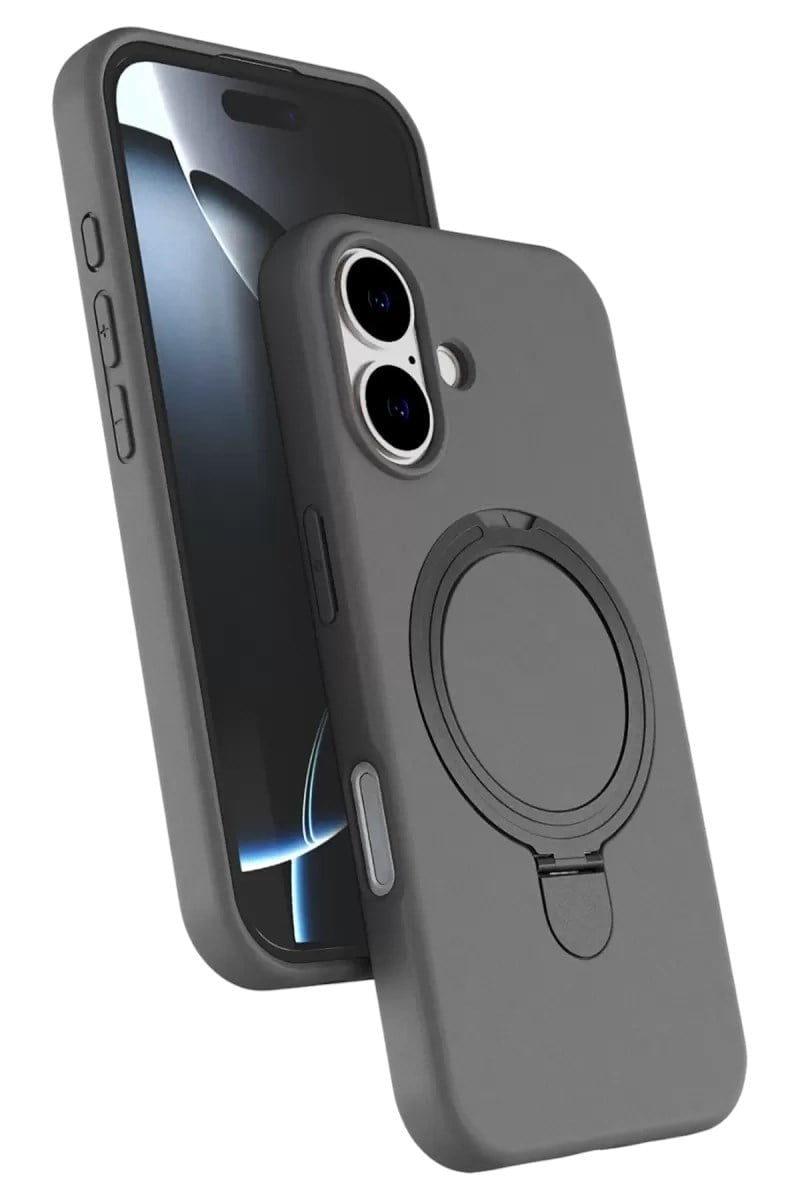 Mey İthalat®   iPhone 16 Regal Magsafe Standlı Kapak - Titan Gri