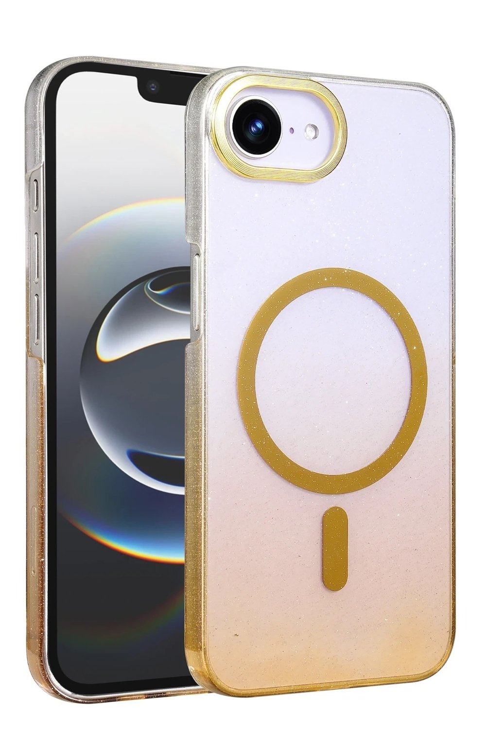 Mey İthalat®   iPhone 16E Glossy Magsafe Kapak - Çöl Titanyum