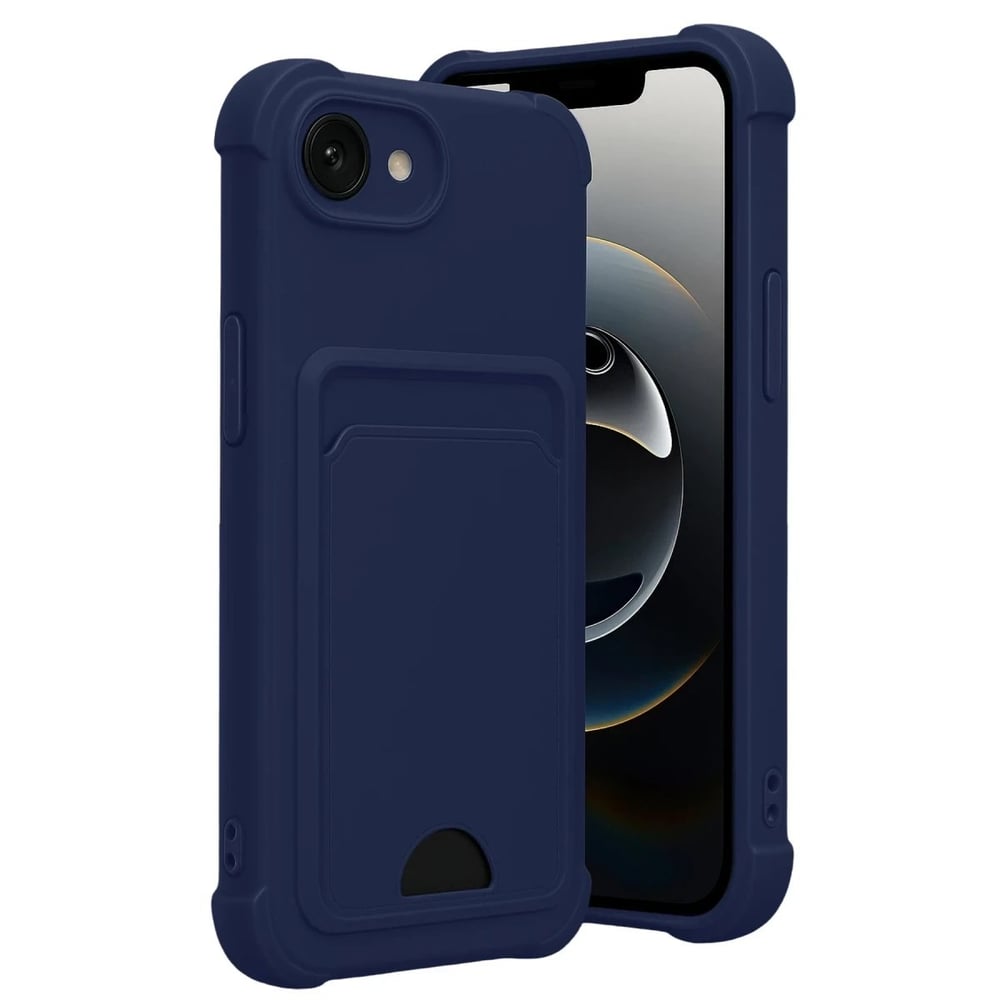 Mey İthalat®   iPhone 16E Kelvin Kartvizitli Silikon - Lacivert