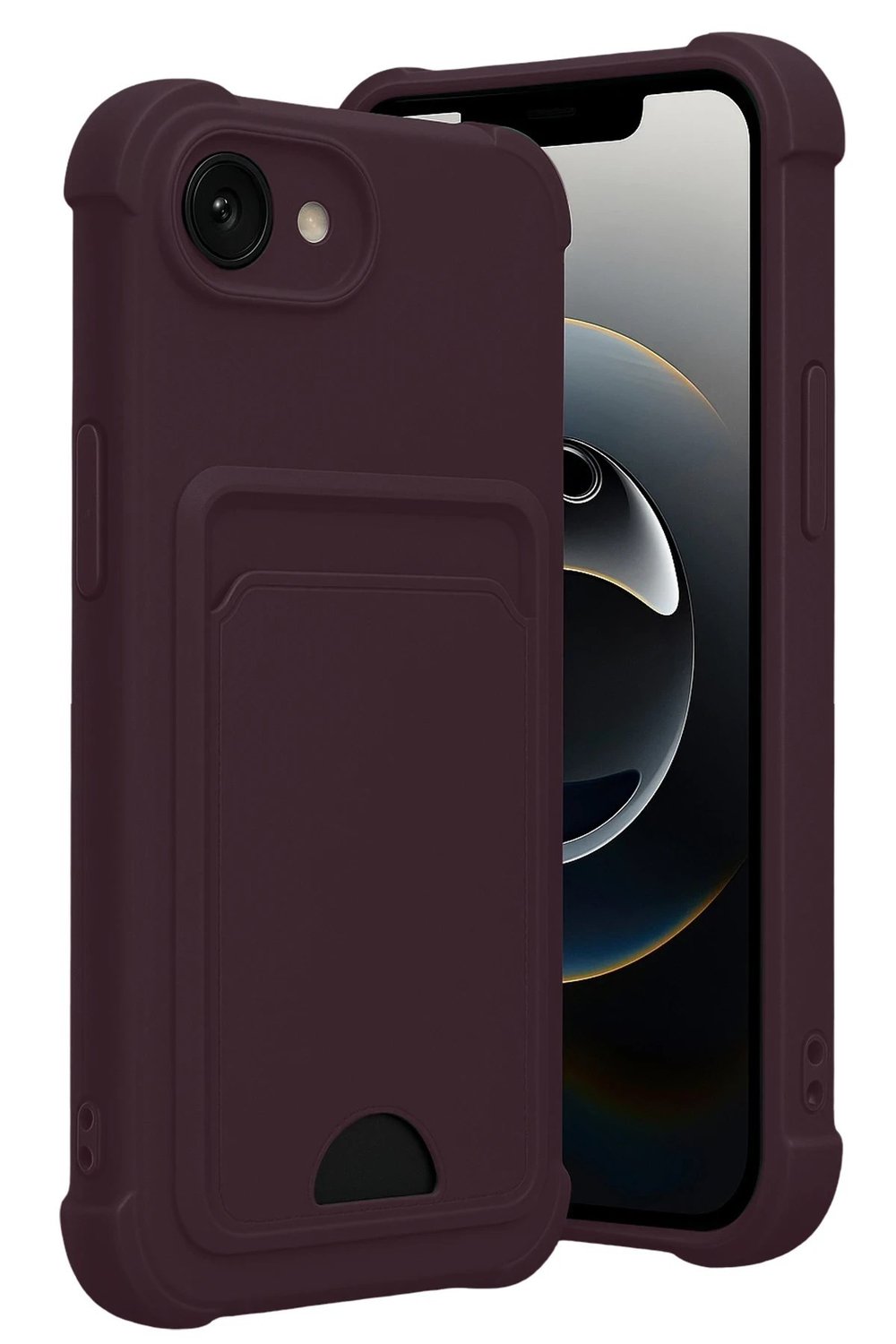 Mey İthalat®   iPhone 16E Kelvin Kartvizitli Silikon - Derin Mor