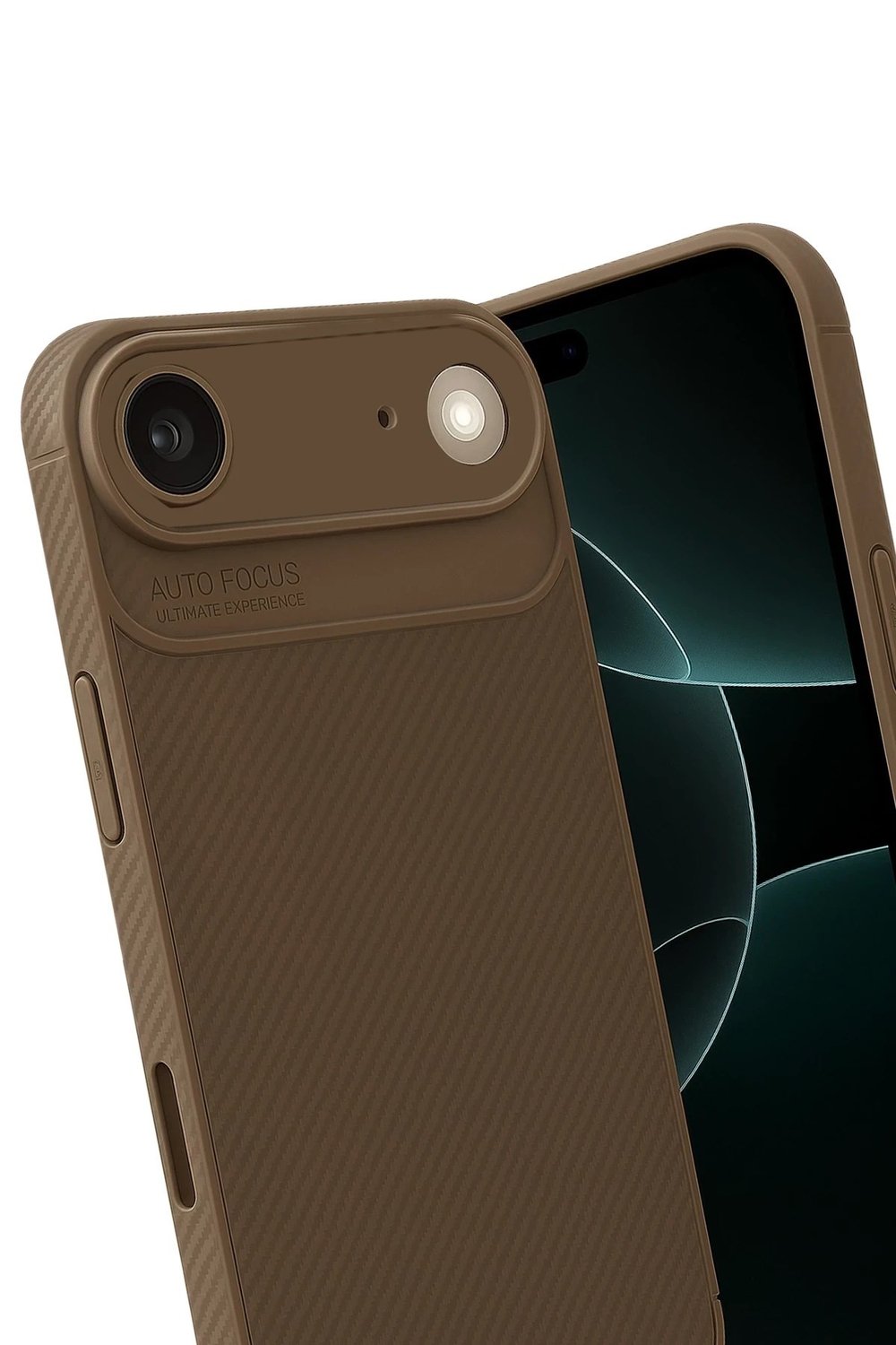 Mey İthalat®   iPhone 17 Air Auto Focus Karbon Kapak - Kahverengi