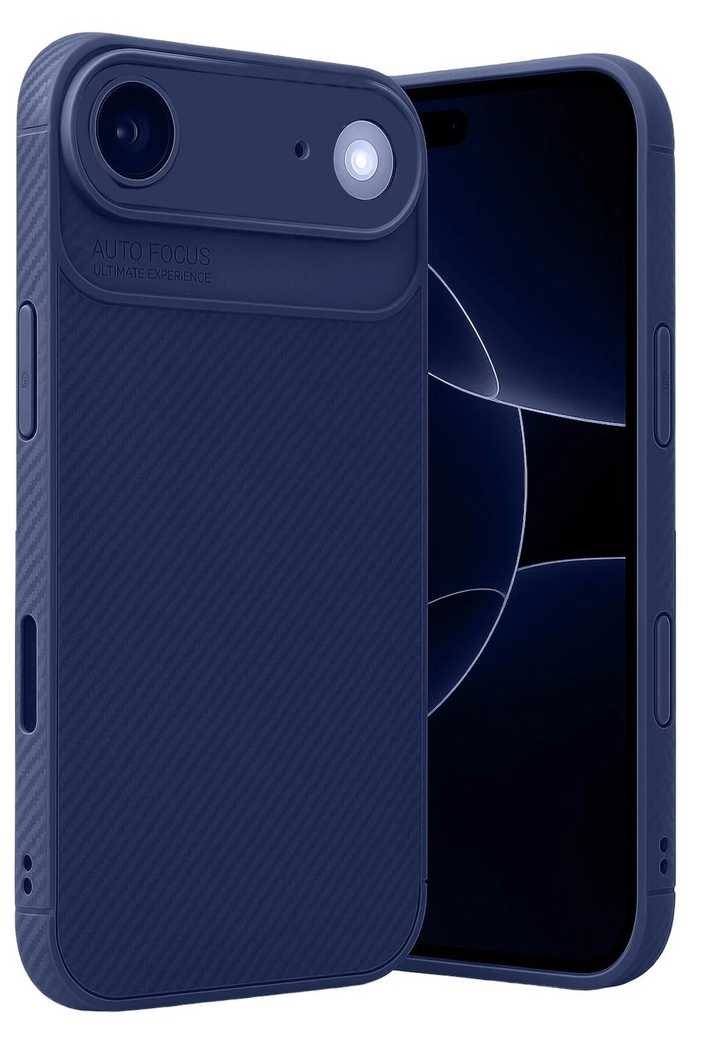 Mey İthalat®   iPhone 17 Air Auto Focus Karbon Kapak - Lacivert